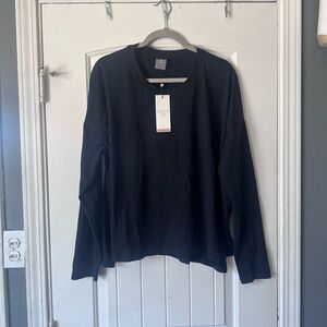 CALIA Womens Bubble Mesh Long Sleeve XXLARGE PURE BLACK